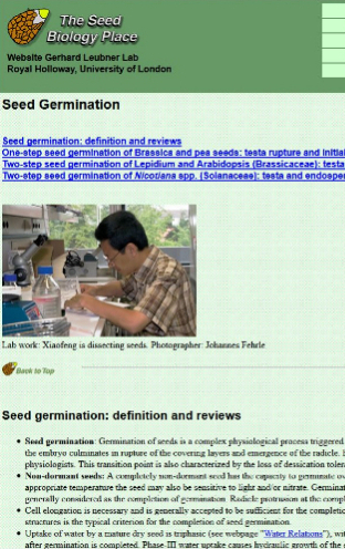 The Seed Biology Place Web Site